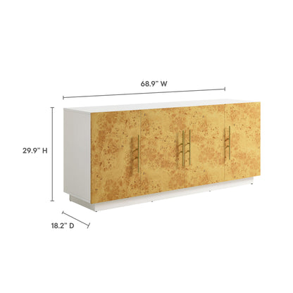 Modway - Abel 69 Inch Burl Wood Sideboard Buffet TV Stand by Modway  Living Room Decor Brown - EEI-6847-WHI-BUR