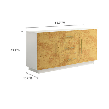 Modway - Abel 59 Inch Burl Wood Sideboard Buffet TV Stand by Modway  Living Room Decor Brown - EEI-6848-WHI-BUR