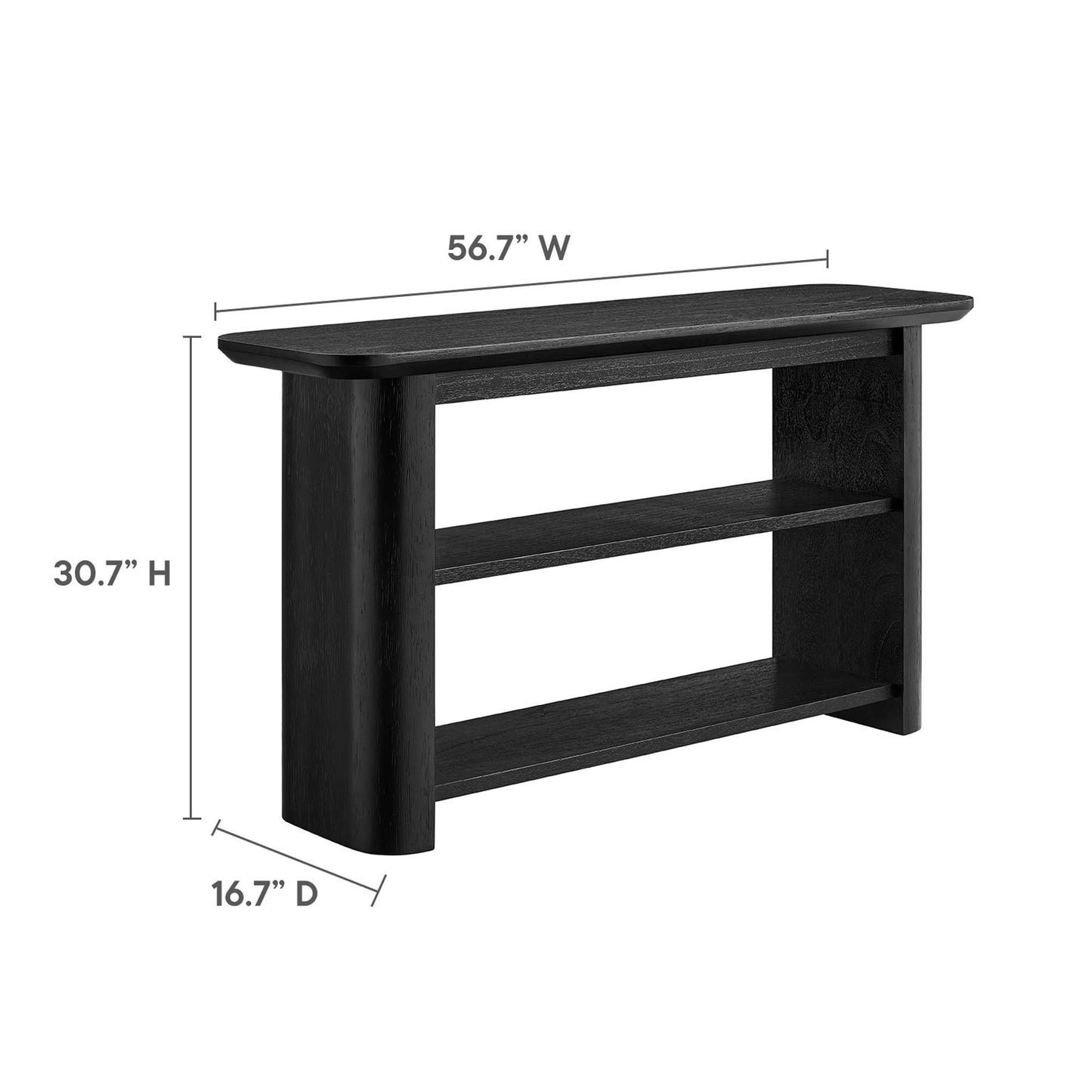 Modway - Calix 57? Console Table by Modway  Living Room Tables Black - EEI-6849-BLK