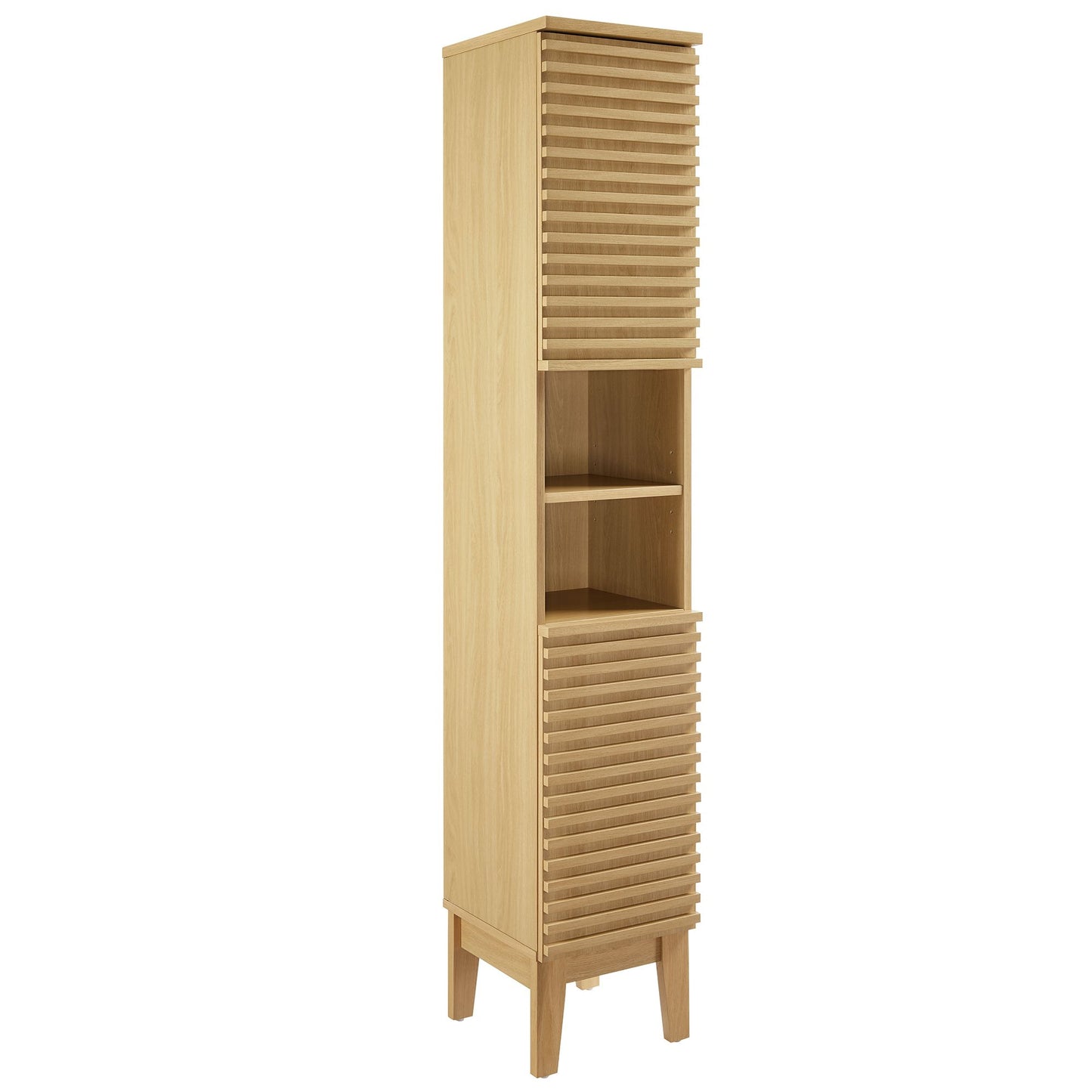 Modway - Render Tall Narrow Bathroom Storage Cabinet by Modway  Bathroom Vanities Brown - EEI-6851-OAK