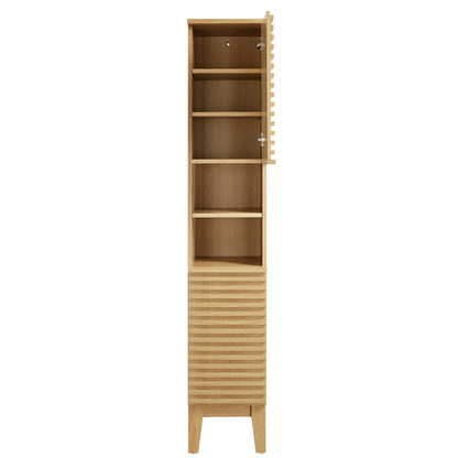 Modway - Render Tall Narrow Bathroom Storage Cabinet by Modway  Bathroom Vanities Brown - EEI-6851-OAK