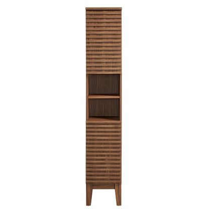 Modway - Render Tall Narrow Bathroom Storage Cabinet by Modway  Bathroom Vanities Brown - EEI-6851-WAL