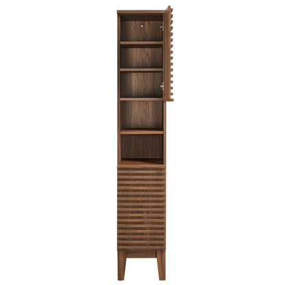 Modway - Render Tall Narrow Bathroom Storage Cabinet by Modway  Bathroom Vanities Brown - EEI-6851-WAL