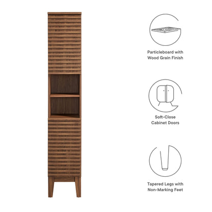 Modway - Render Tall Narrow Bathroom Storage Cabinet by Modway  Bathroom Vanities Brown - EEI-6851-WAL