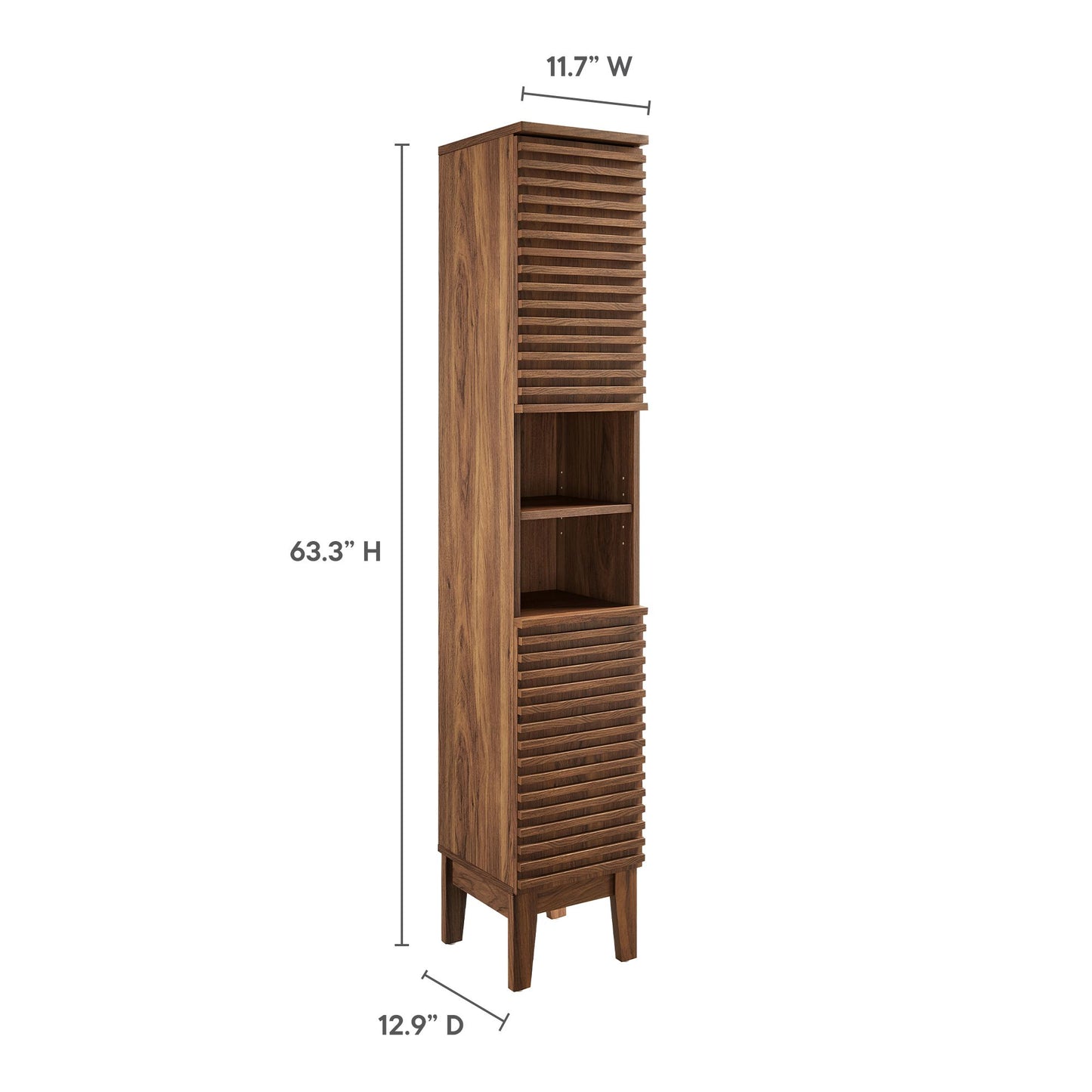 Modway - Render Tall Narrow Bathroom Storage Cabinet by Modway  Bathroom Vanities Brown - EEI-6851-WAL