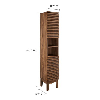 Modway - Render Tall Narrow Bathroom Storage Cabinet by Modway  Bathroom Vanities Brown - EEI-6851-WAL