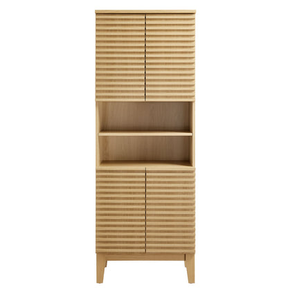 Modway - Render Tall Bathroom Storage Cabinet by Modway  Bathroom Vanities Brown - EEI-6852-OAK