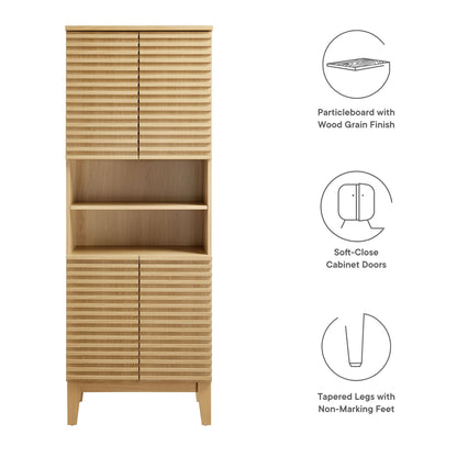 Modway - Render Tall Bathroom Storage Cabinet by Modway  Bathroom Vanities Brown - EEI-6852-OAK
