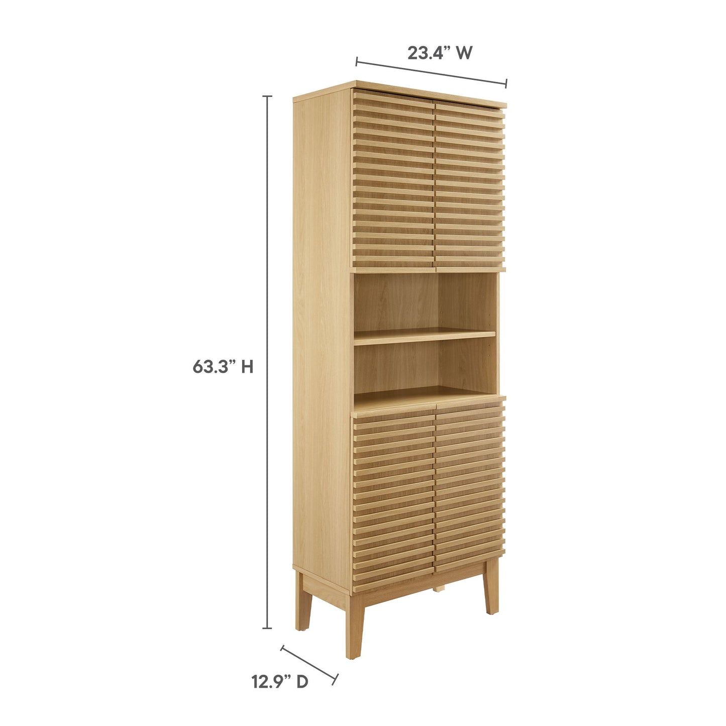 Modway - Render Tall Bathroom Storage Cabinet by Modway  Bathroom Vanities Brown - EEI-6852-OAK