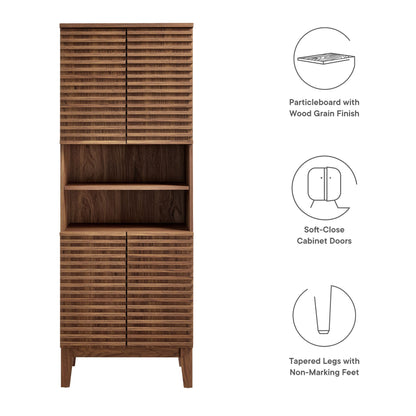Modway - Render Tall Bathroom Storage Cabinet by Modway  Bathroom Vanities Brown - EEI-6852-WAL