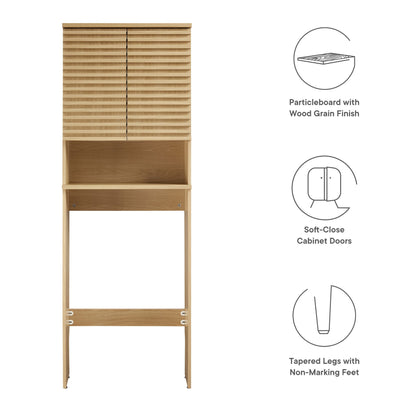 Modway - Render Over the Toilet Bathroom Storage Cabinet by Modway  Bathroom Vanities Brown - EEI-6853-OAK