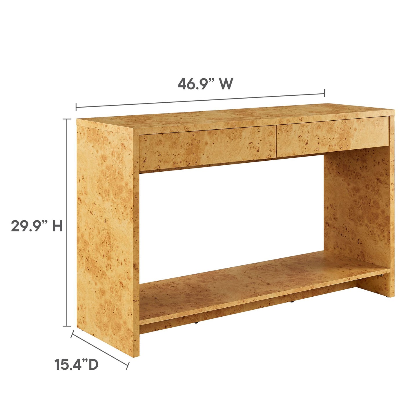 Modway - Hudson 2-Drawer Burl Wood Console Table by Modway Living Room Tables Natural - EEI-6857-BUR