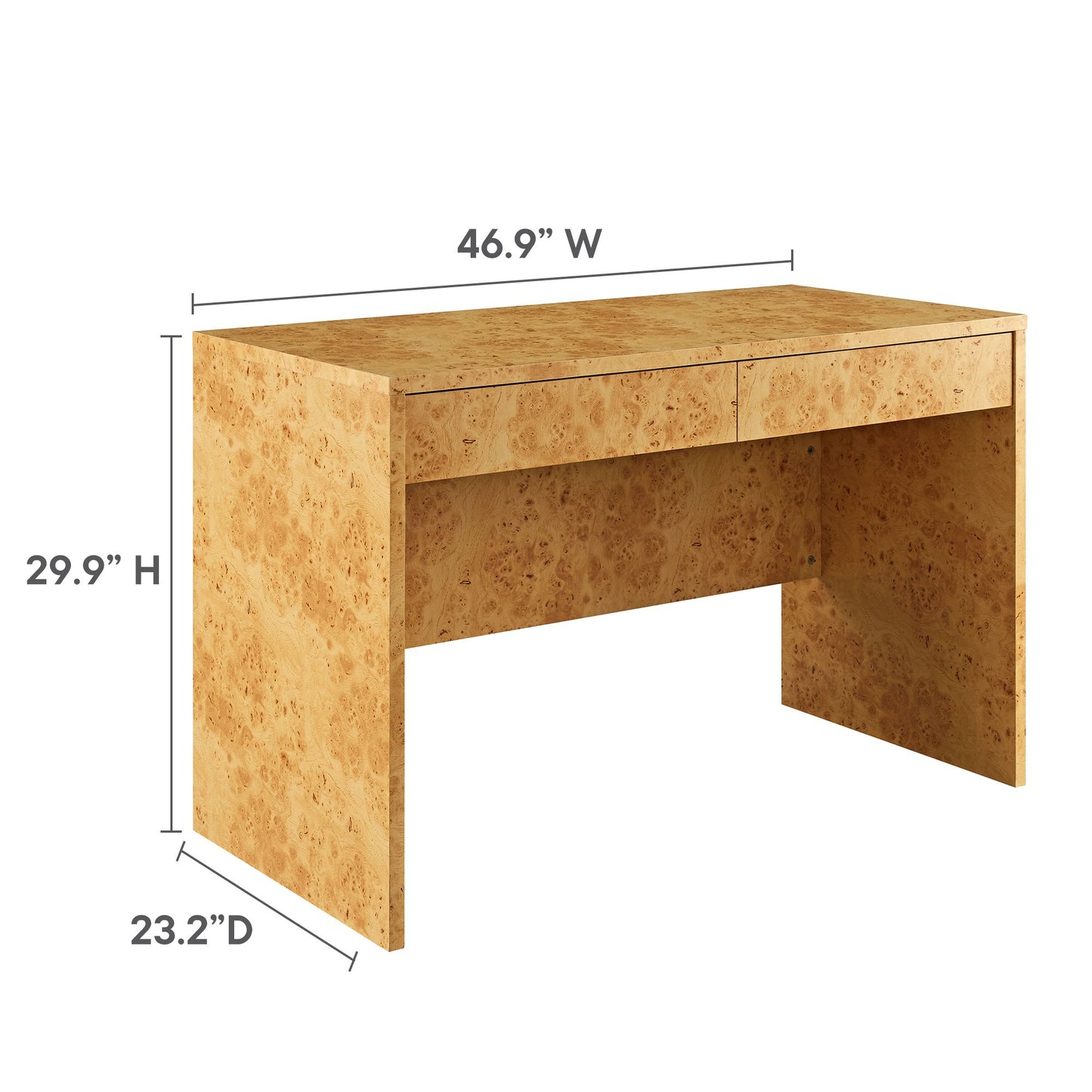 Modway - Hudson 2-Drawer Burl Wood Desk by Modway Office Furniture Computer Desks Natural - EEI-6858-BUR