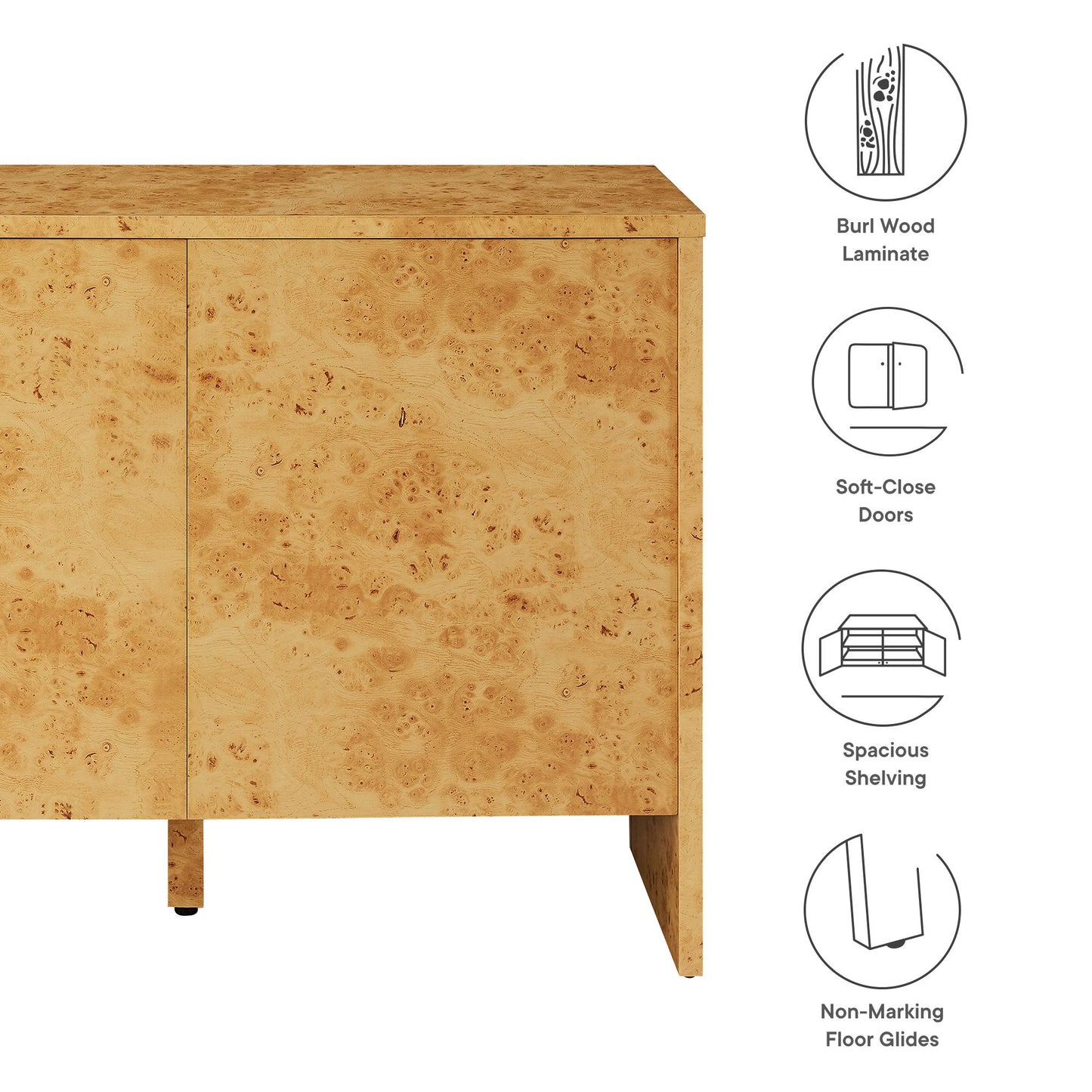 Modway - Hudson 40" Burl Wood Sideboard by Modway Living Room Decor Natural - EEI-6859-BUR