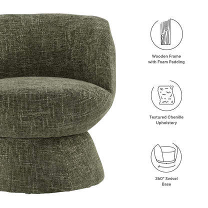 Modway - Vesta Chenille Fabric Upholstered Swivel Chair by Modway  Living Room Sofas and Armchairs Green - EEI-6863-BAS