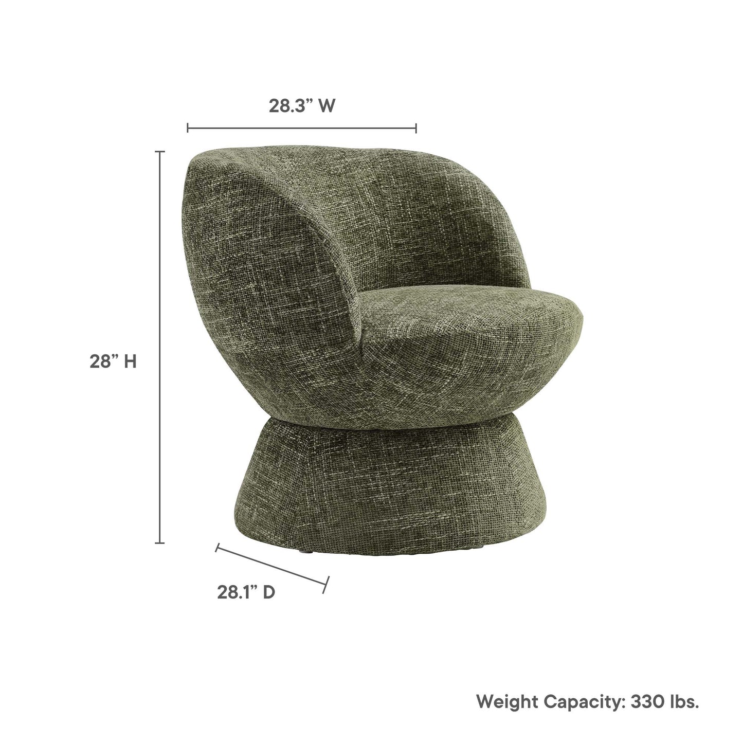 Modway - Vesta Chenille Fabric Upholstered Swivel Chair by Modway  Living Room Sofas and Armchairs Green - EEI-6863-BAS