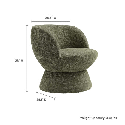 Modway - Vesta Chenille Fabric Upholstered Swivel Chair by Modway  Living Room Sofas and Armchairs Green - EEI-6863-BAS