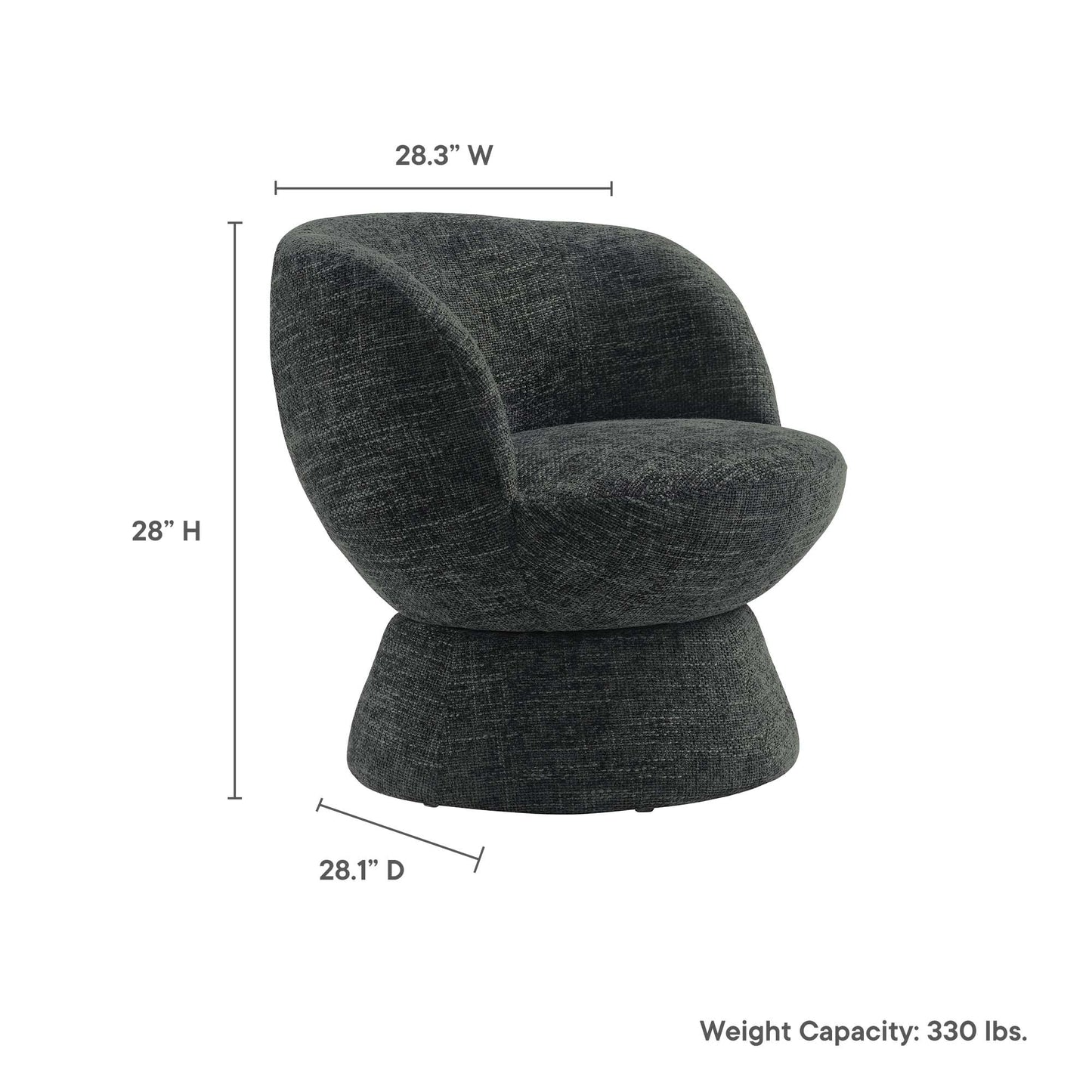 Modway - Vesta Chenille Fabric Upholstered Swivel Chair by Modway  Living Room Sofas and Armchairs Gray - EEI-6863-CAR