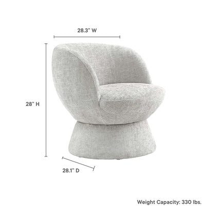 Modway - Vesta Chenille Fabric Upholstered Swivel Chair by Modway  Living Room Sofas and Armchairs Gray - EEI-6863-DOV