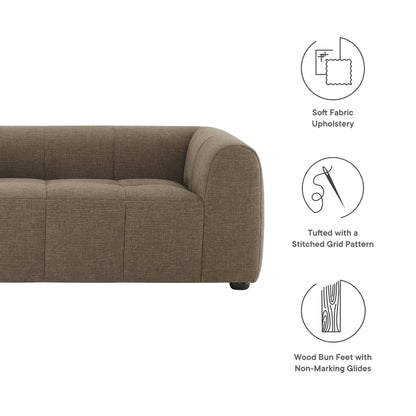 Modway - Liana Upholstered Fabric Loveseat by Modway  Living Room Sofas and Armchairs Brown - EEI-6867-MOC