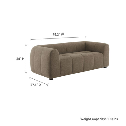 Modway - Liana Upholstered Fabric Loveseat by Modway  Living Room Sofas and Armchairs Brown - EEI-6867-MOC