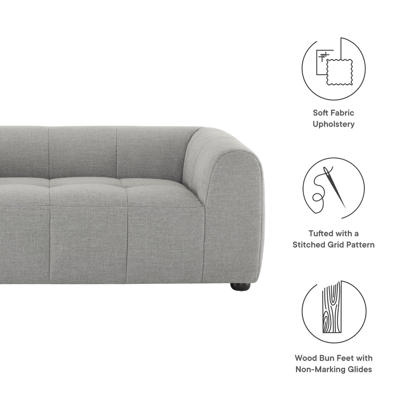 Modway - Liana Upholstered Fabric Loveseat by Modway  Living Room Sofas and Armchairs Gray - EEI-6867-PEW