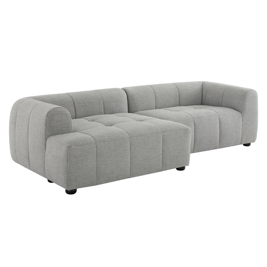 Modway - Liana Left-Facing Upholstered Fabric Modular Sofa with Chaise by Modway  Living Room Sofas and Armchairs Gray - EEI-6868-PEW