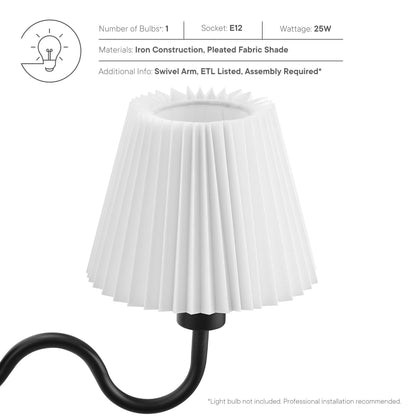 Modway - Wave Squiggle Arm Wall Sconce by Modway  Lighting Ceiling Lamps Black - EEI-6873-BLK