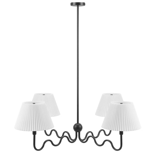 Modway - Wave Squiggle 4-Arm Pendant Light by Modway  Lighting Ceiling Lamps Black - EEI-6875-BLK