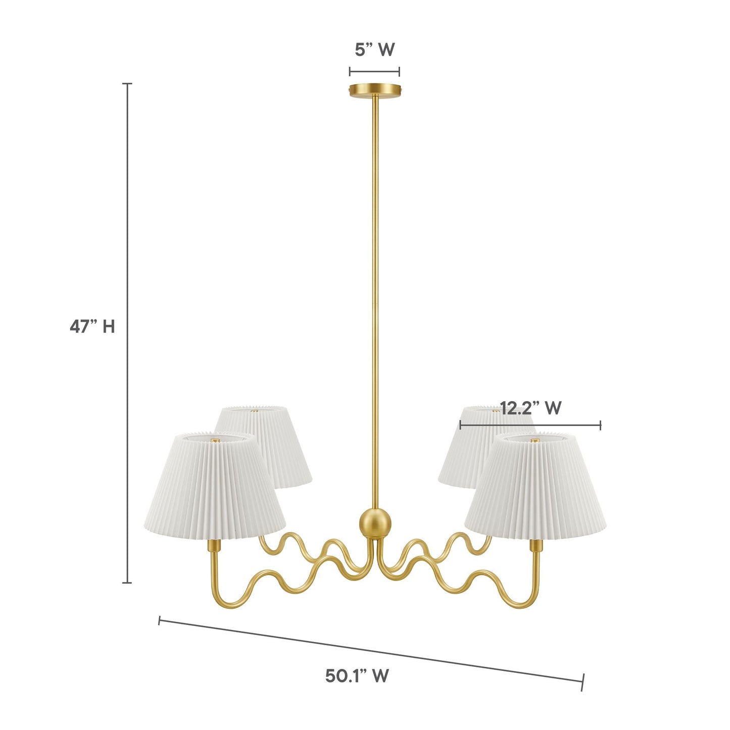 Modway - Wave Squiggle 4-Arm Pendant Light by Modway  Lighting Ceiling Lamps Brown - EEI-6875-BRA