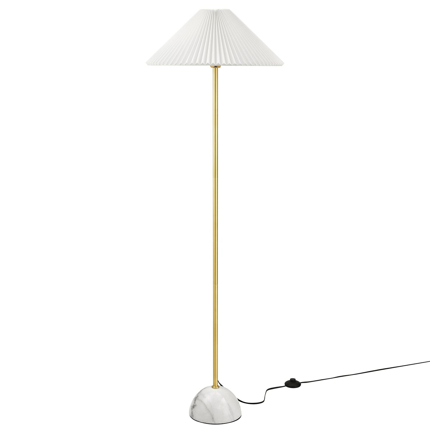 Modway - Illusion Marble Dome Floor Lamp by Modway  Lighting Table Lamps Gold - EEI-6879-BRA