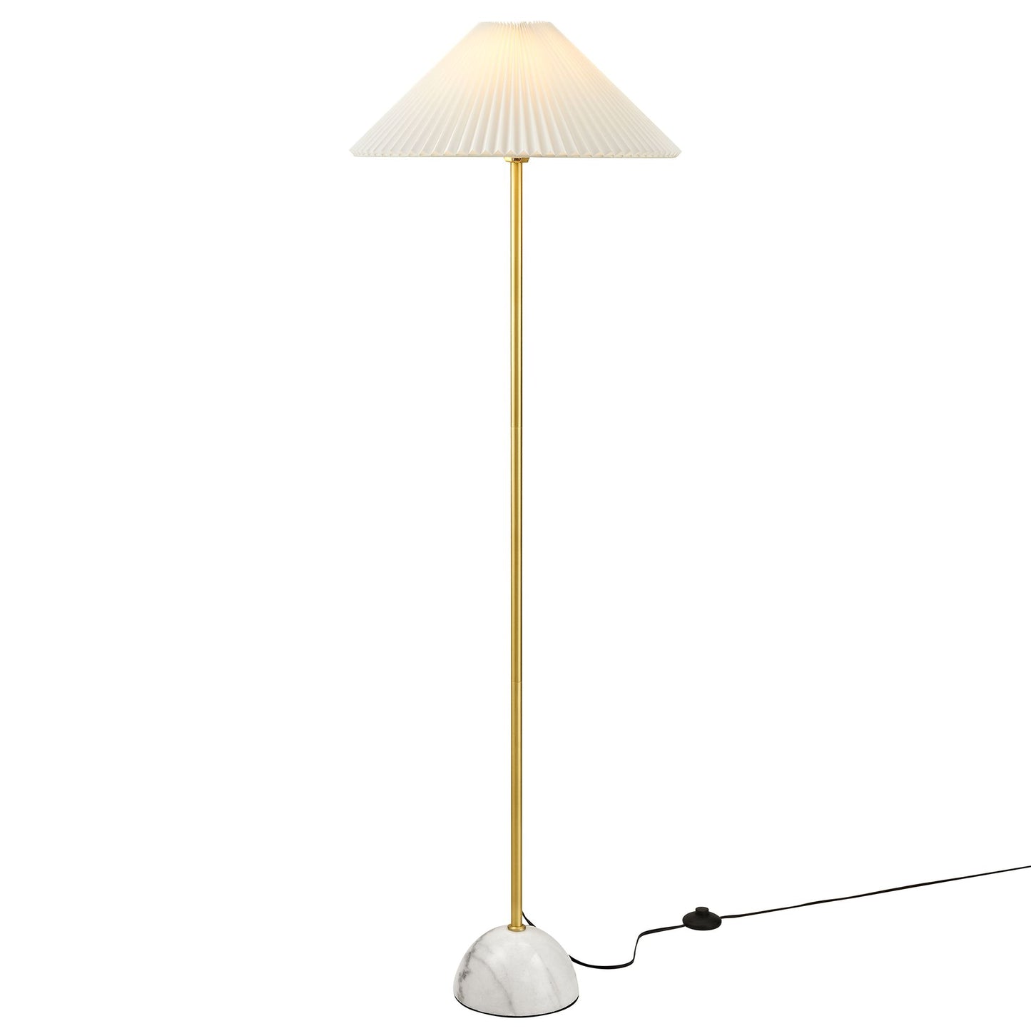 Modway - Illusion Marble Dome Floor Lamp by Modway  Lighting Table Lamps Gold - EEI-6879-BRA