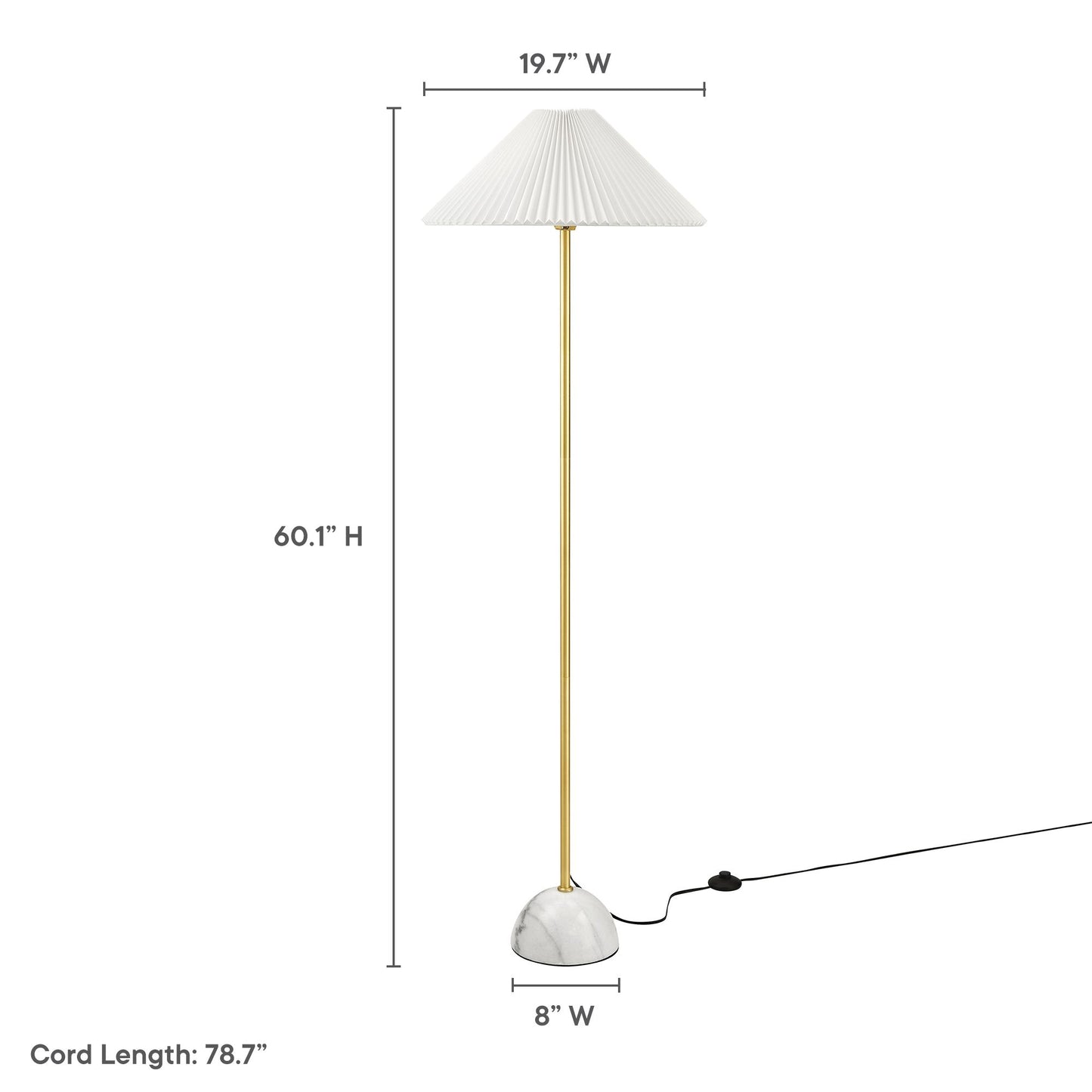 Modway - Illusion Marble Dome Floor Lamp by Modway  Lighting Table Lamps Gold - EEI-6879-BRA