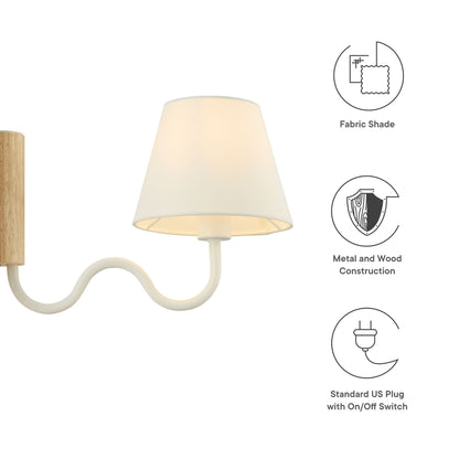 Modway - Sunlit Squiggle Arm Wall Sconce by Modway  Lighting Ceiling Lamps White - EEI-6881-NAT-WHI