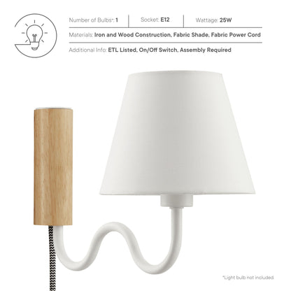 Modway - Sunlit Squiggle Arm Wall Sconce by Modway  Lighting Ceiling Lamps White - EEI-6881-NAT-WHI