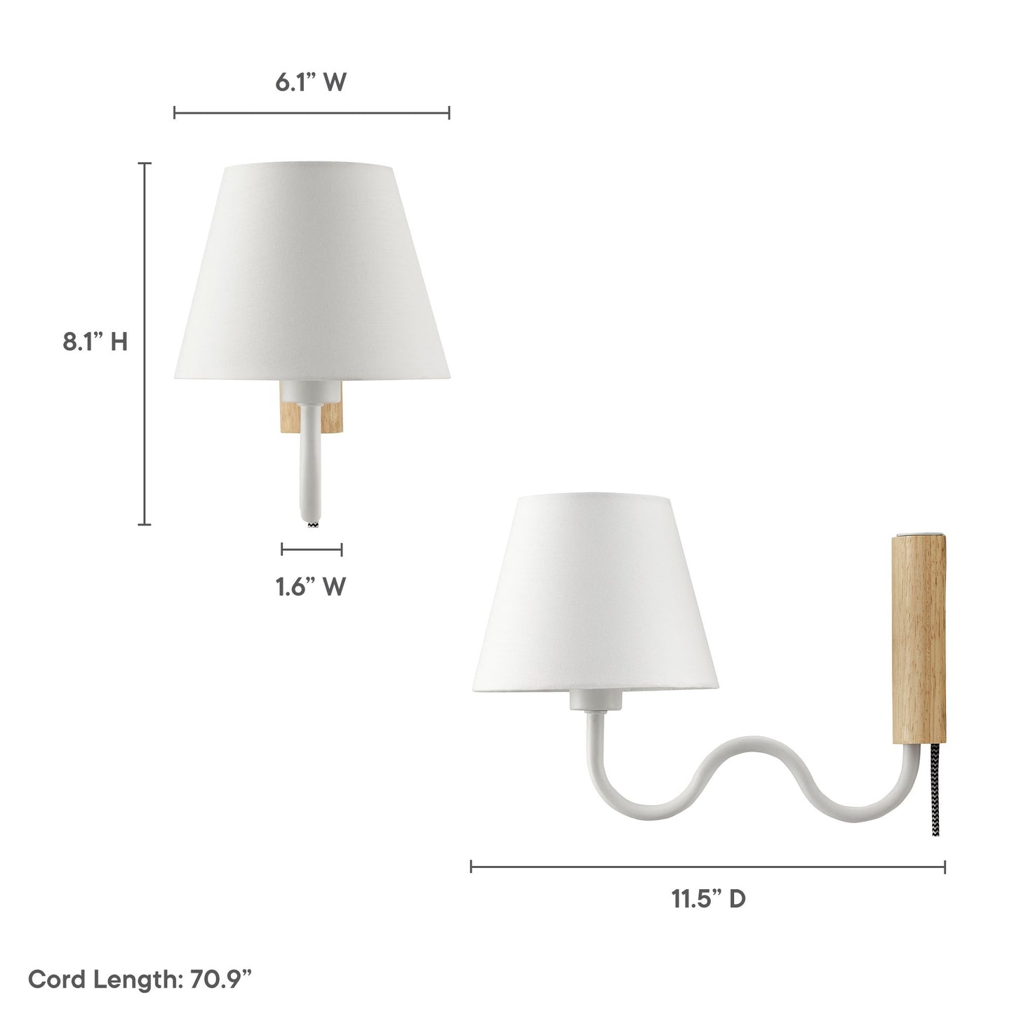 Modway - Sunlit Squiggle Arm Wall Sconce by Modway  Lighting Ceiling Lamps White - EEI-6881-NAT-WHI