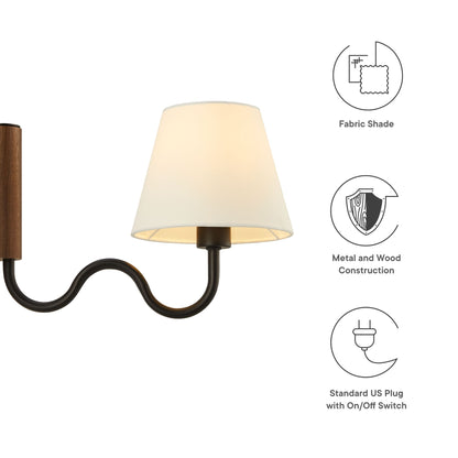Modway - Sunlit Squiggle Arm Wall Sconce by Modway  Lighting Ceiling Lamps Black - EEI-6881-WAL-BLK