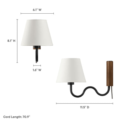 Modway - Sunlit Squiggle Arm Wall Sconce by Modway  Lighting Ceiling Lamps Black - EEI-6881-WAL-BLK