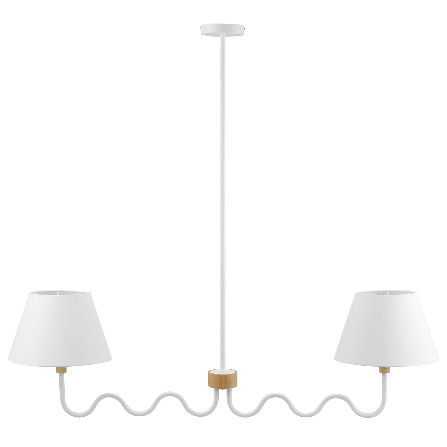 Modway - Sunlit Squiggle 2-Arm Pendant Light by Modway  Lighting Ceiling Lamps White - EEI-6882-NAT-WHI