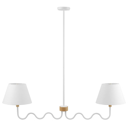 Modway - Sunlit Squiggle 2-Arm Pendant Light by Modway  Lighting Ceiling Lamps White - EEI-6882-NAT-WHI