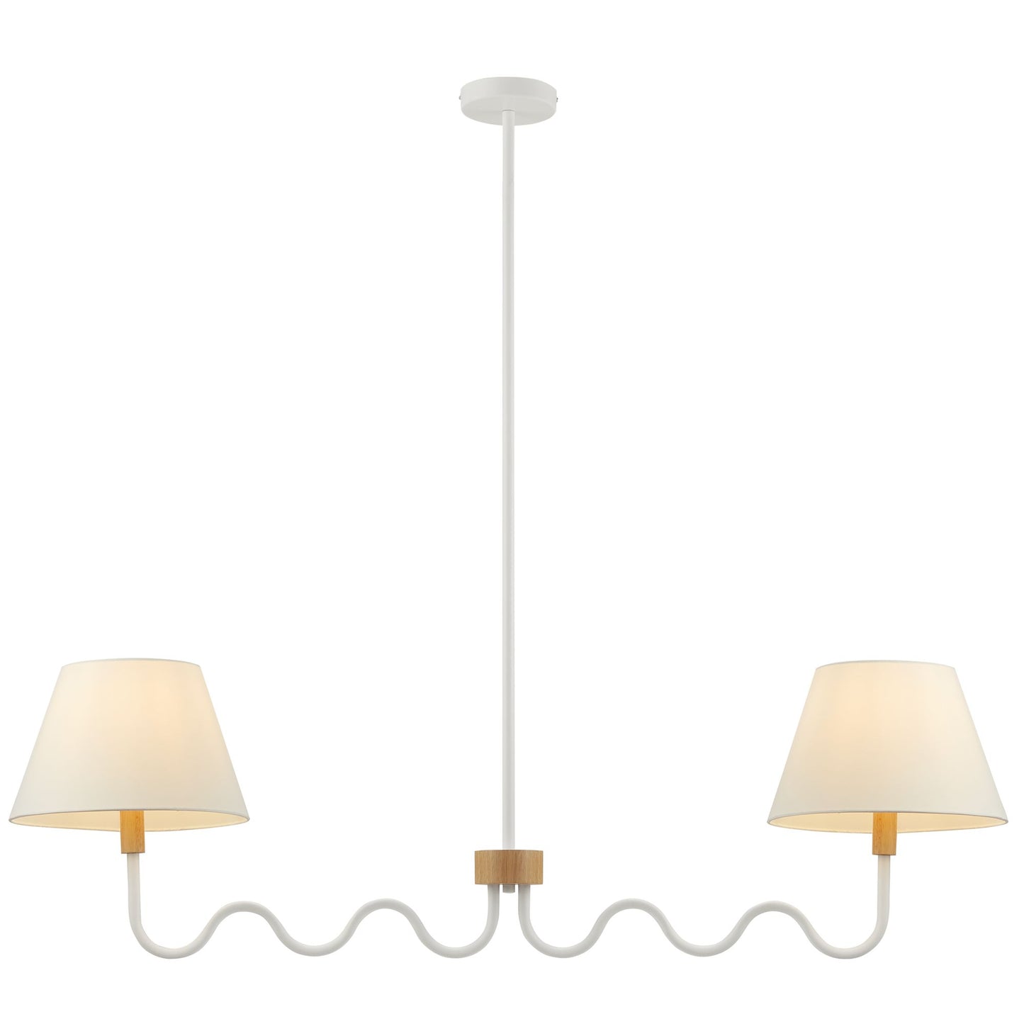 Modway - Sunlit Squiggle 2-Arm Pendant Light by Modway  Lighting Ceiling Lamps White - EEI-6882-NAT-WHI