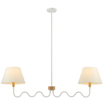 Modway - Sunlit Squiggle 2-Arm Pendant Light by Modway  Lighting Ceiling Lamps White - EEI-6882-NAT-WHI