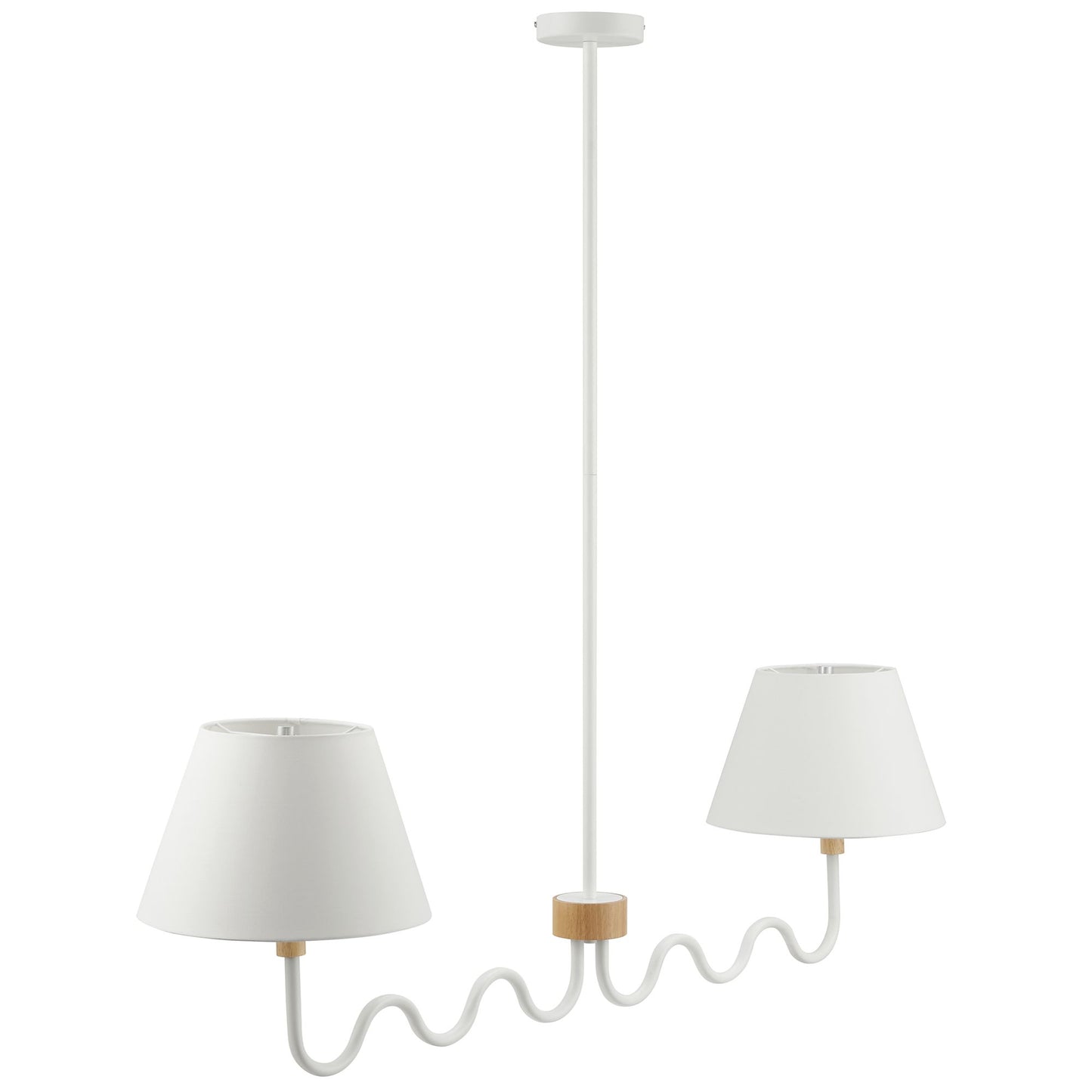 Modway - Sunlit Squiggle 2-Arm Pendant Light by Modway  Lighting Ceiling Lamps White - EEI-6882-NAT-WHI