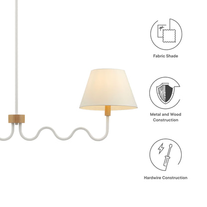 Modway - Sunlit Squiggle 2-Arm Pendant Light by Modway  Lighting Ceiling Lamps White - EEI-6882-NAT-WHI