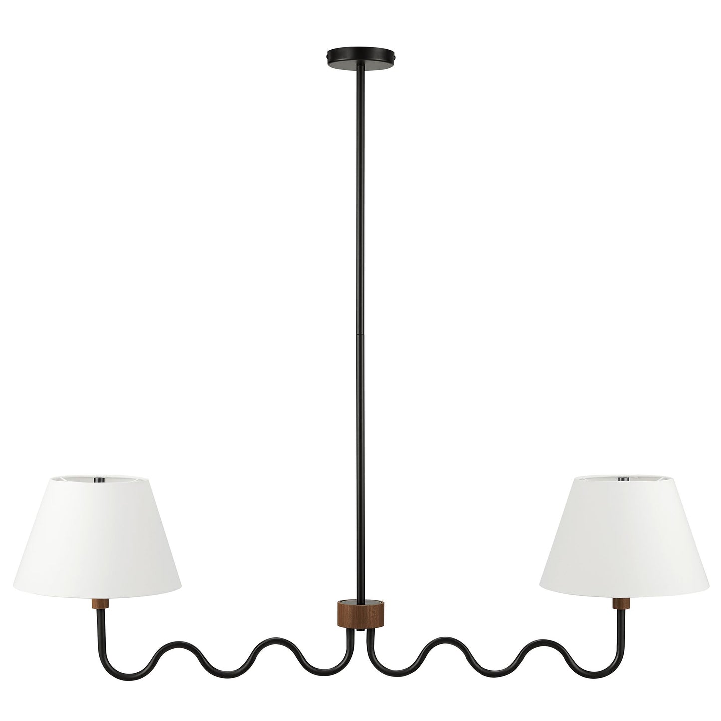 Modway - Sunlit Squiggle 2-Arm Pendant Light by Modway  Lighting Ceiling Lamps Black - EEI-6882-WAL-BLK