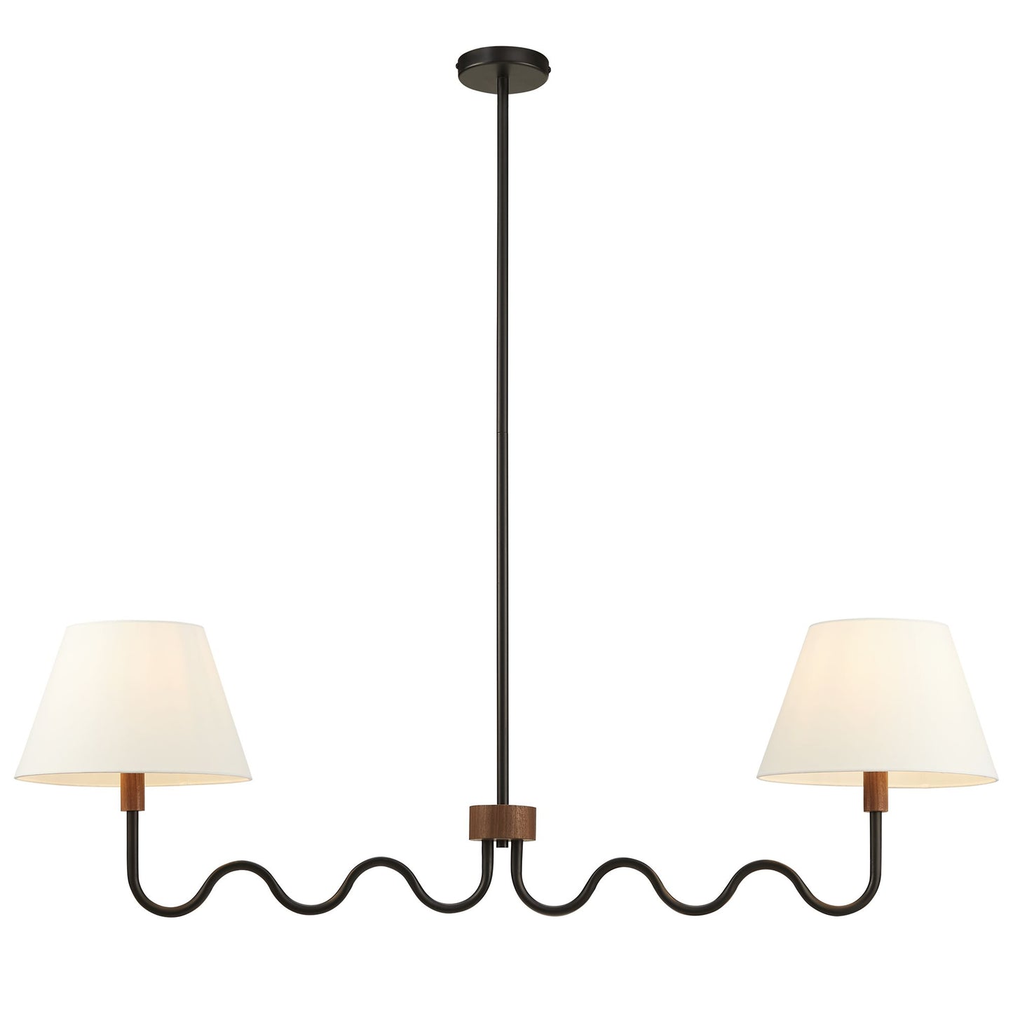 Modway - Sunlit Squiggle 2-Arm Pendant Light by Modway  Lighting Ceiling Lamps Black - EEI-6882-WAL-BLK