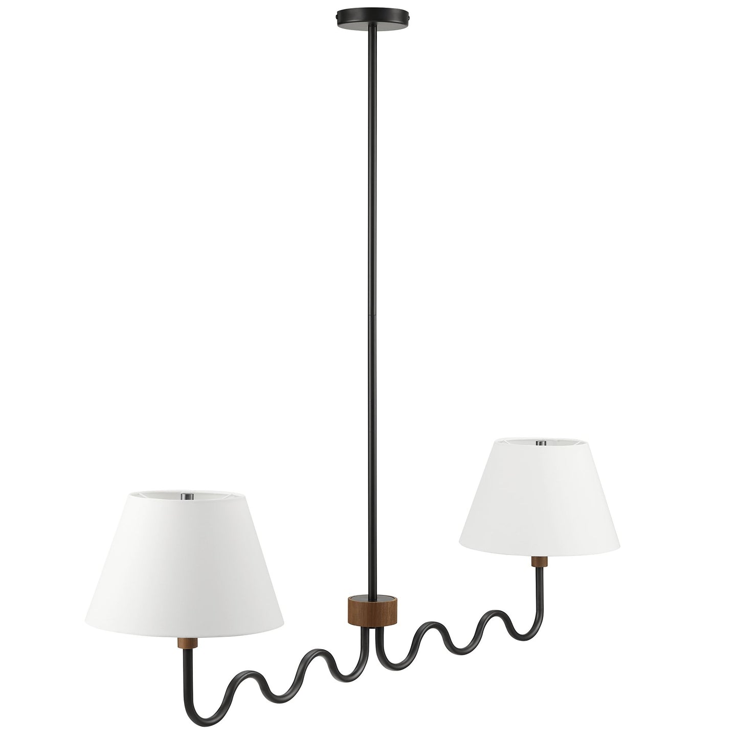 Modway - Sunlit Squiggle 2-Arm Pendant Light by Modway  Lighting Ceiling Lamps Black - EEI-6882-WAL-BLK