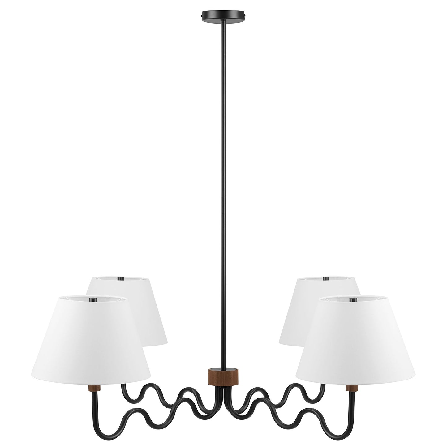 Modway - Sunlit Squiggle 4-Arm Pendant Light by Modway  Lighting Ceiling Lamps Black - EEI-6883-WAL-BLK