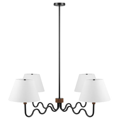 Modway - Sunlit Squiggle 4-Arm Pendant Light by Modway  Lighting Ceiling Lamps Black - EEI-6883-WAL-BLK