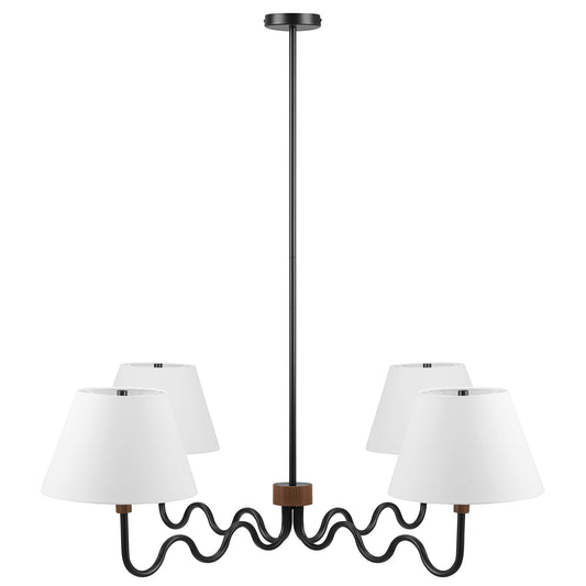 Modway - Sunlit Squiggle 4-Arm Pendant Light by Modway  Lighting Ceiling Lamps Black - EEI-6883-WAL-BLK